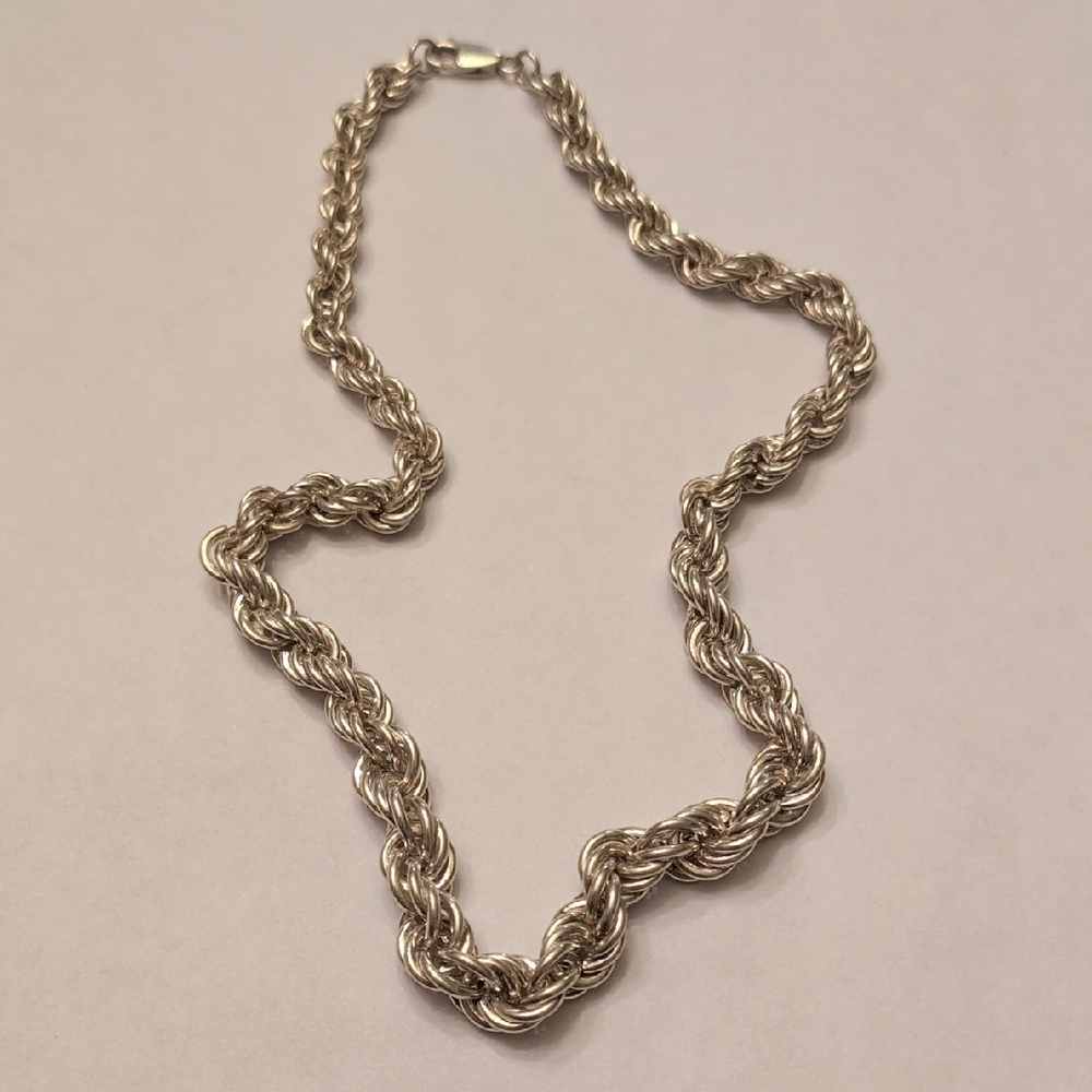 Vintage Twisted Sterling Silver Necklace